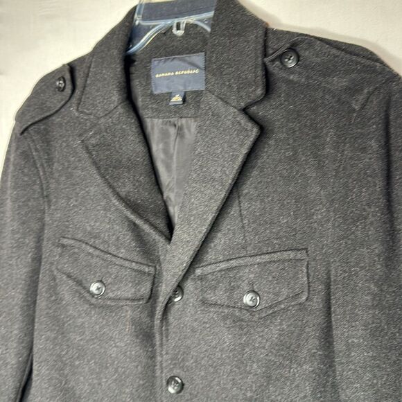 Banana Republic Wool/Cashmere Blend Men’s Military Jacket. Size Medium. - Picture 2 of 8